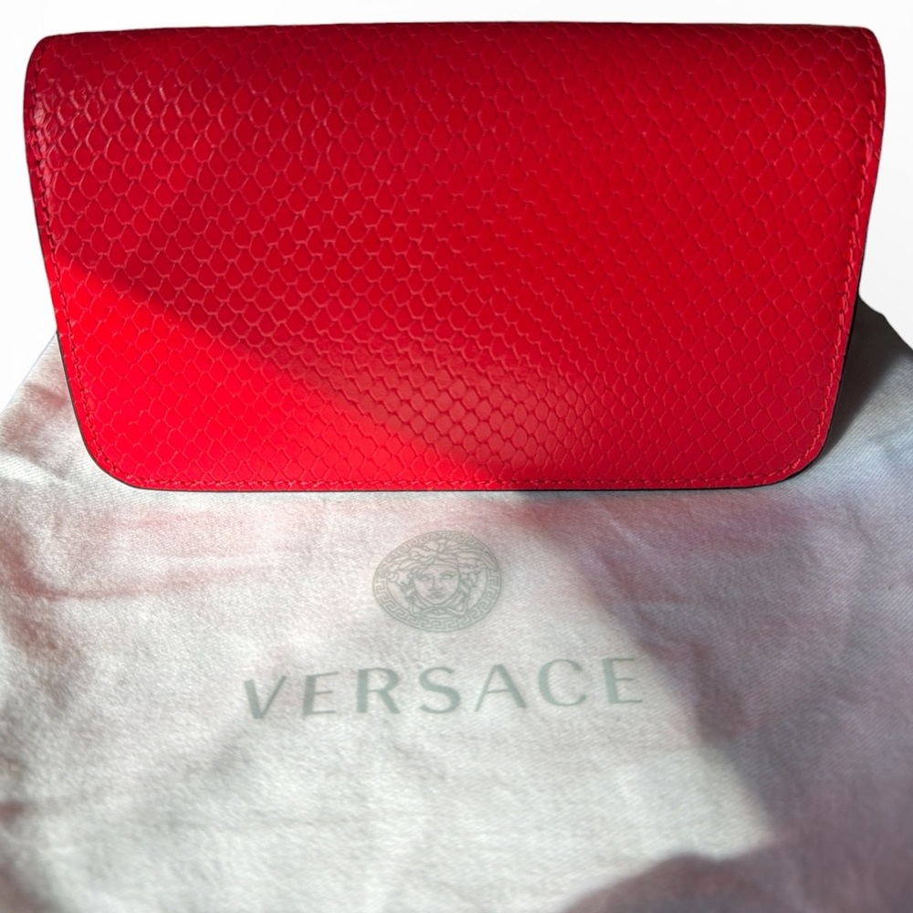 SOLD NWT Versace Virtus Red Python-Embossed Crossbody 2024 - Picture 5 of 6